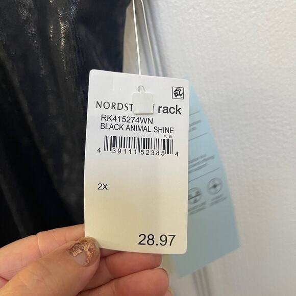 Zella black animal sheen 7/8 leggings Sz XXL - Picture 7 of 10